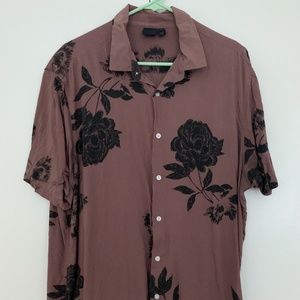 Rose Pattern Button Up